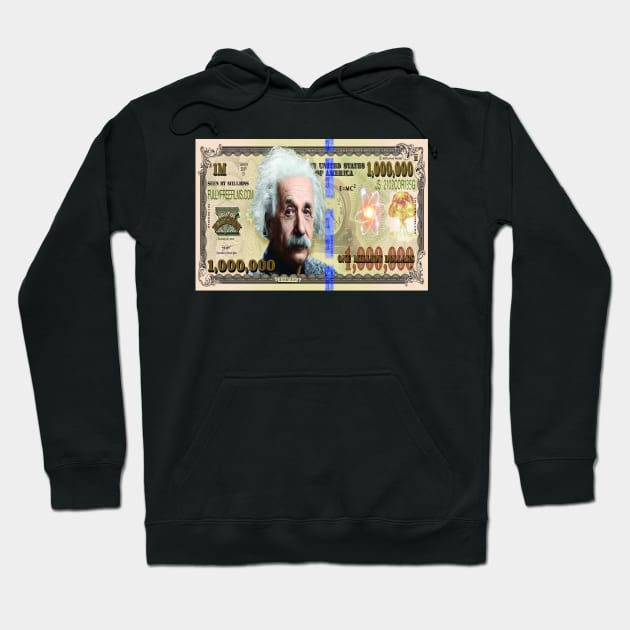 Einstein Million Dollar Bill Hoodie by Millionaire Merch